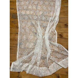 Vintage Protela Lace Curtain Panel Floral Polyester 100% 60 x 82